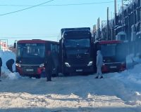 В Рязани в микрорайоне Дягилево две маршрутки зажали фуру