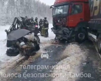 В Тамбовской области водитель и пассажир «Гранты» погибли в ДТП с фурой