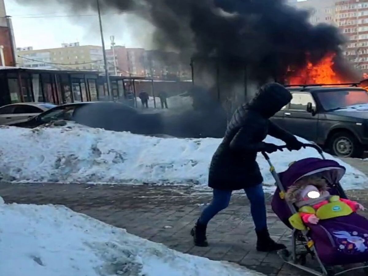 В городе Рязани начал гореть «Газель», а потом произошел взрыв