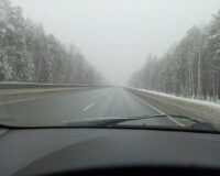 дорога зима снег