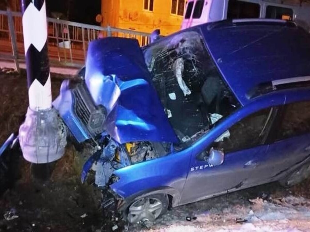 В Новгородской области водитель Renault Sandero врезался в столб