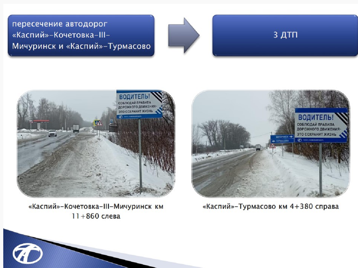 В Тамбовской области специалисты назвали самые опасные участки дорог