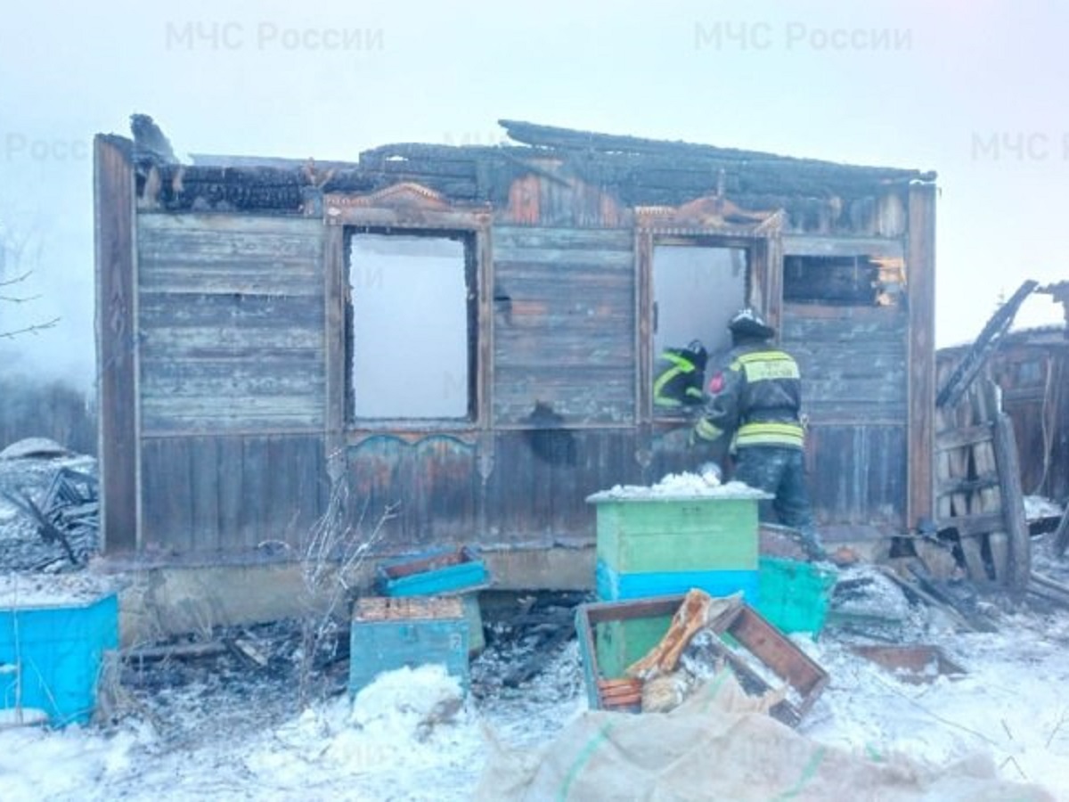 В Тульской области при пожаре погиб хозяин частного деревянного дома