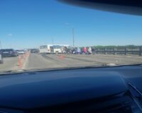 В городе Рязани на Солотчинском мосту занесло автобус с пассажирами