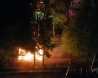 В городе Рязани в микрорайоне Октябрьский городок сгорела «Газель»