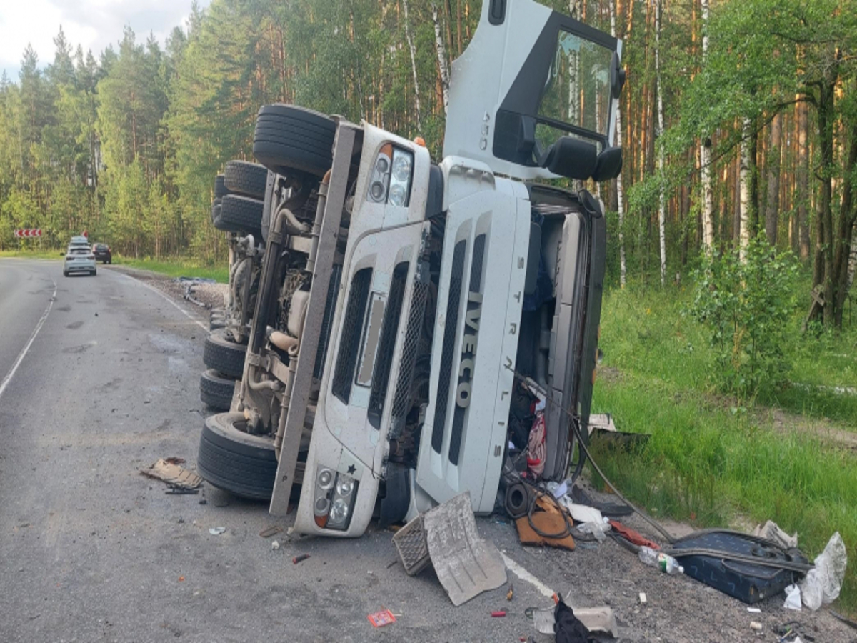 В Рязанской области на трассе перевернулся грузовой автомобиль - province.ru