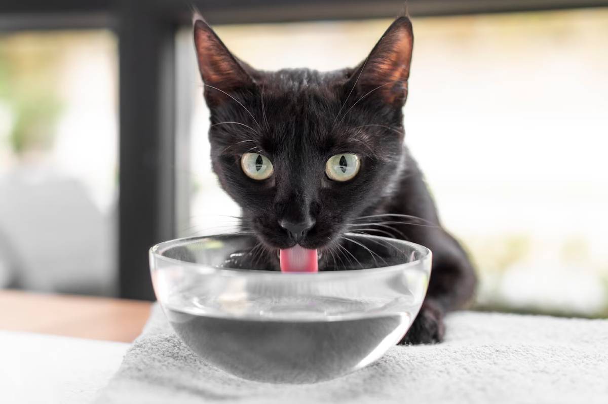 Кошка любит воду из-под крана, воспринимая ее как более свежую