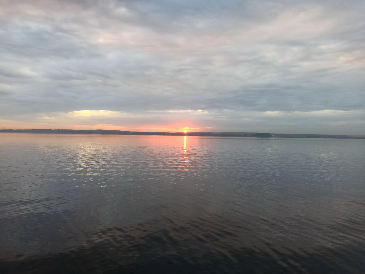 озеро закат водоем