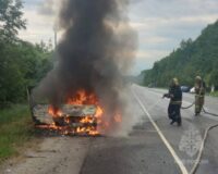 В Вичугском районе на ходу загорелся Пежо