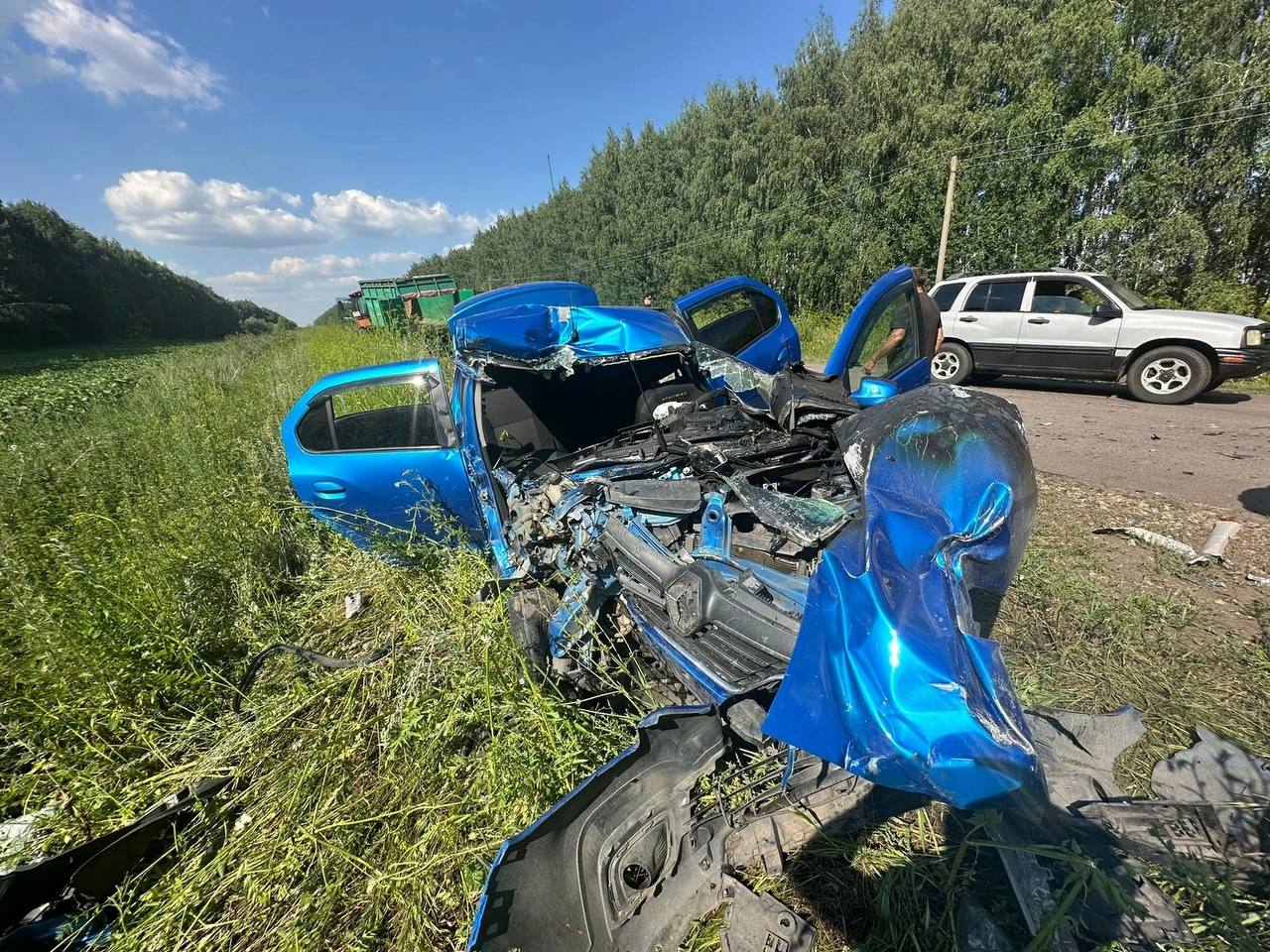 В Тамбовской области во врезавшейся в трактор иномарке погибли два пассажира