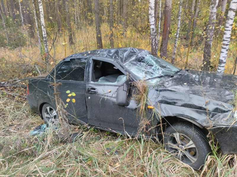 В Рязанской области легковой автомобиль «Лада Приора» въехал в дерево