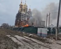 На западе Тамбова на территории строящегося храма произошел пожар