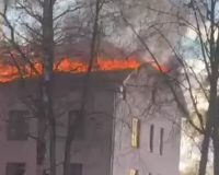 В Великом Новгороде дым пожара был виден со всех точек города