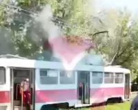 загорелся трамвай