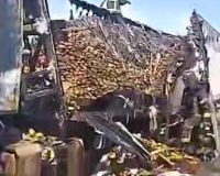 сгорел грузовик с картошкой