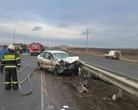 бензовоз перевернулся после ДТП