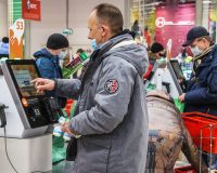 магазин, касса самообслуживания