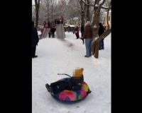 В новгородском кремлёвском парке демонтировали травмоопасную горку